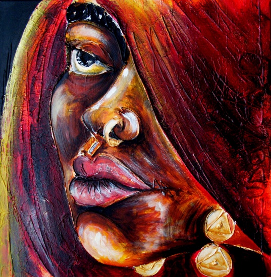 Le foulard rouge (2010) 50x50cm 